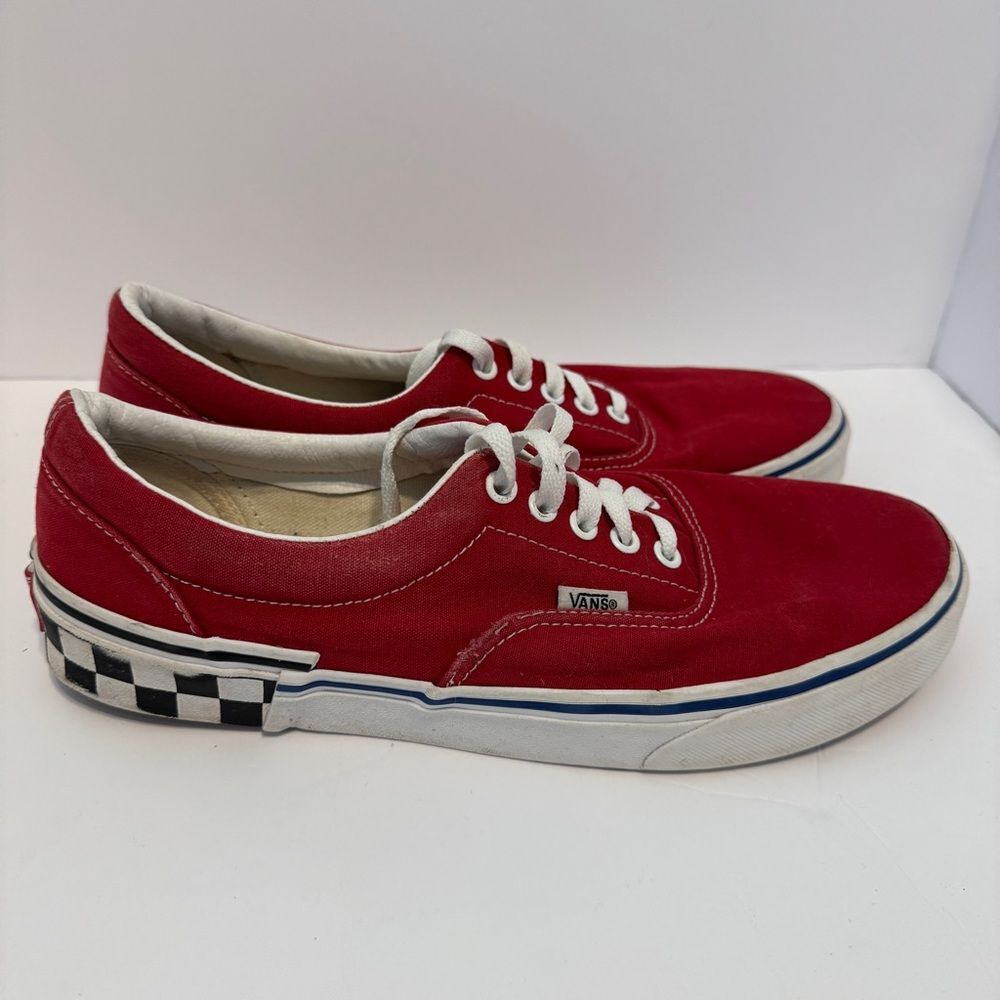 Vans Red Canvas Checkerboard Heel Sneakers Size 10 Men / 11.5 Women - Picture 16 of 16